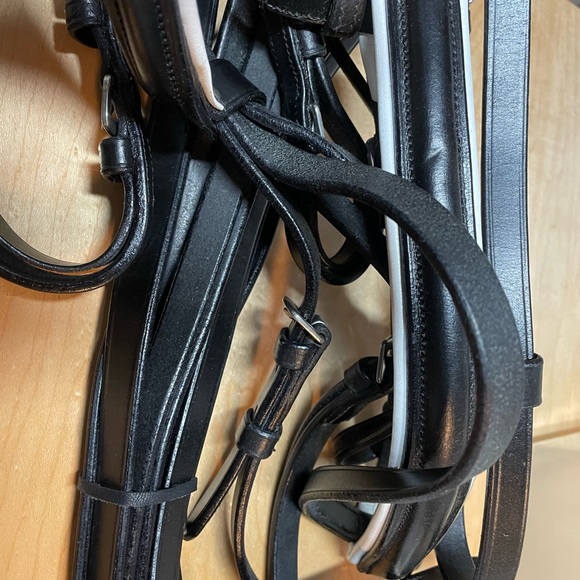 Paris Tack Weymouth Bridle with double reins (black) COB - Picture 3 of 6